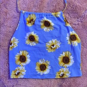 Forever 21 Sunflower Halter Top